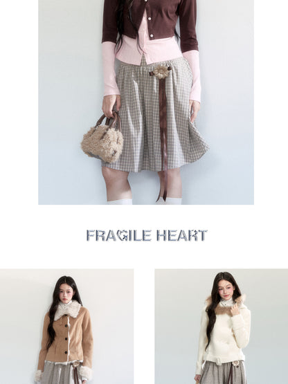 Pure Cotton Plaid Flare Midi Skirt