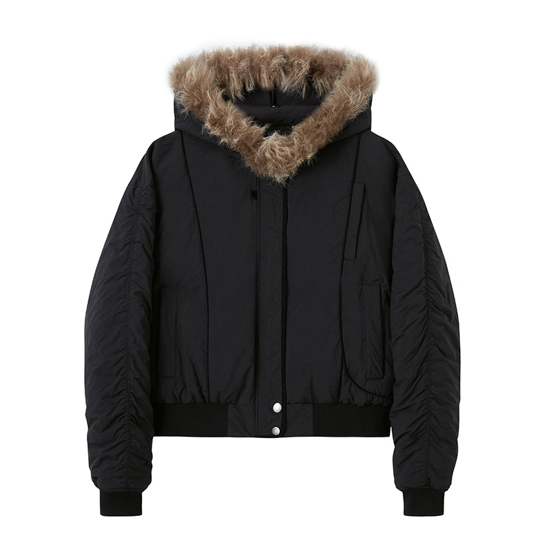 Bomber Jacket With Convertible Zip Collar