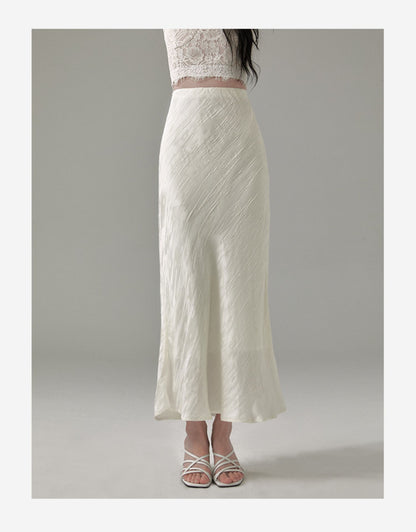 Flutter Hem High Waist Skirt