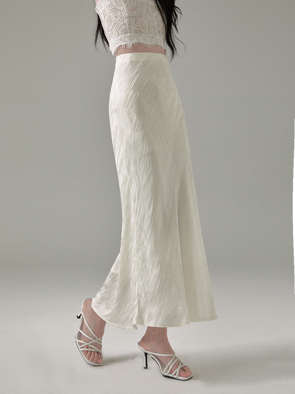 Flutter Hem High Waist Skirt