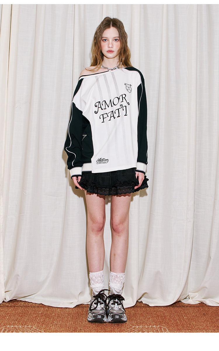Sporty Sweet Wide Neck Top