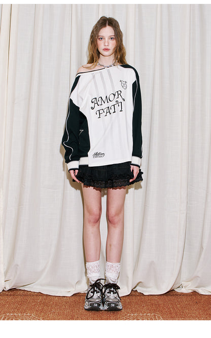 Sporty Sweet Wide Neck Top