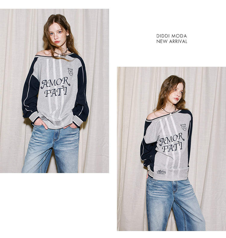 Sporty Sweet Wide Neck Top