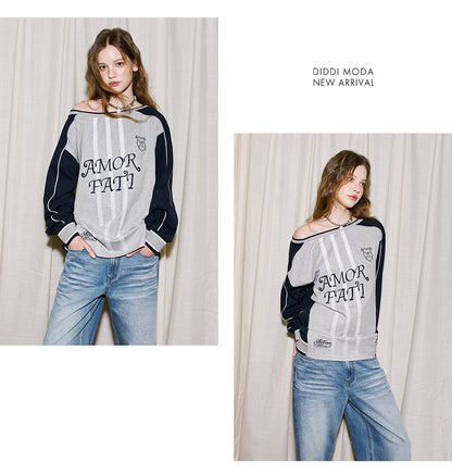Sporty Sweet Wide Neck Top