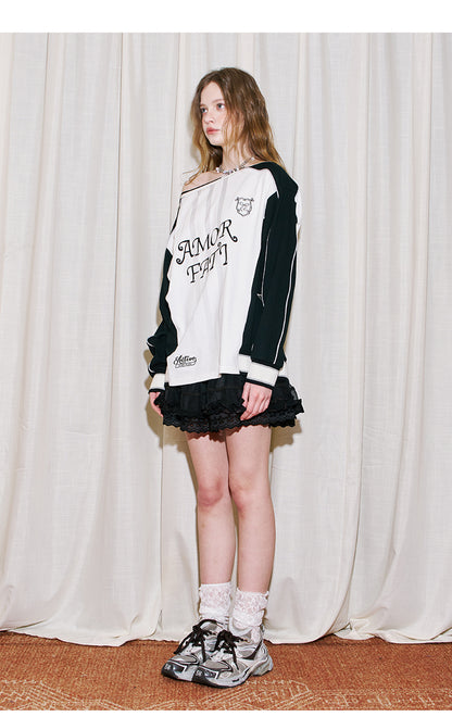 Sporty Sweet Wide Neck Top