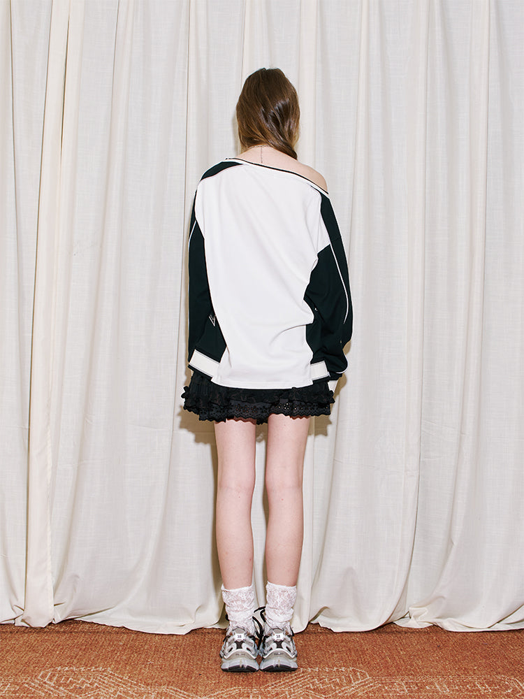 Sporty Sweet Wide Neck Top