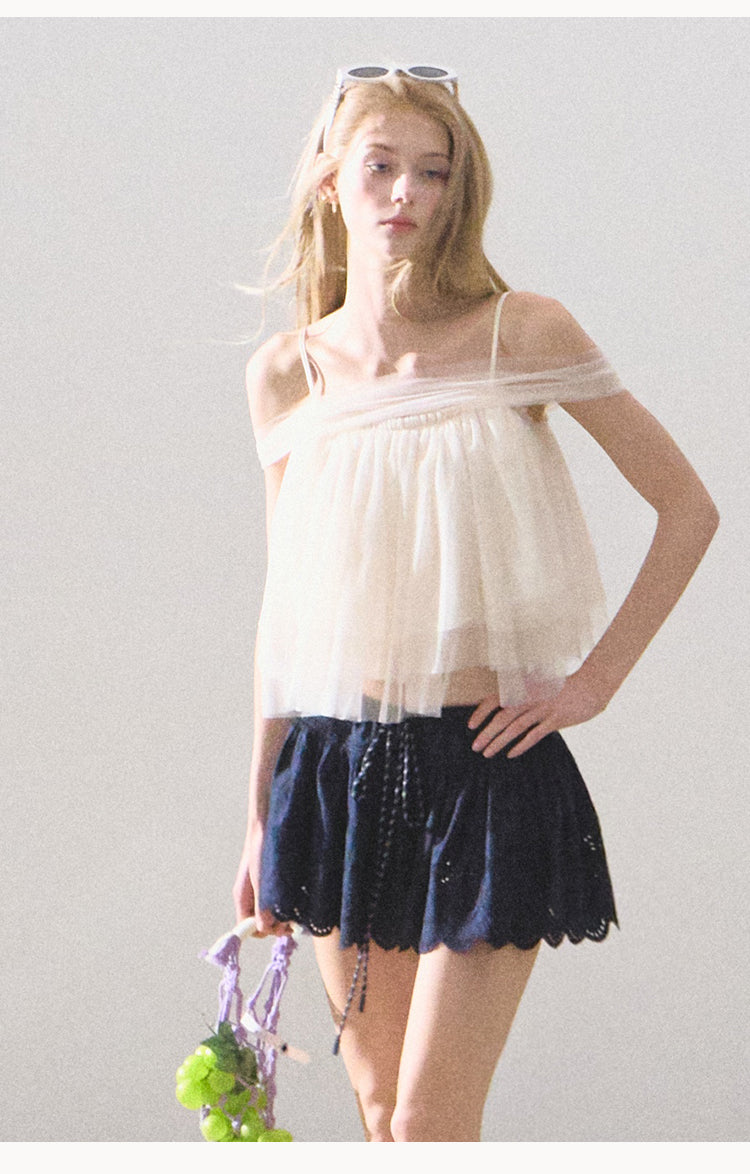 Stretch Tulle Camisole Top