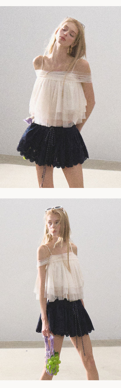Stretch Tulle Camisole Top