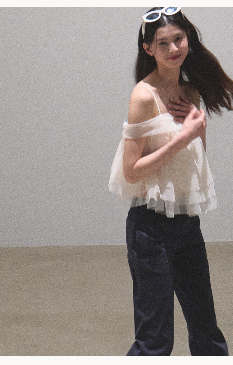 Stretch Tulle Camisole Top