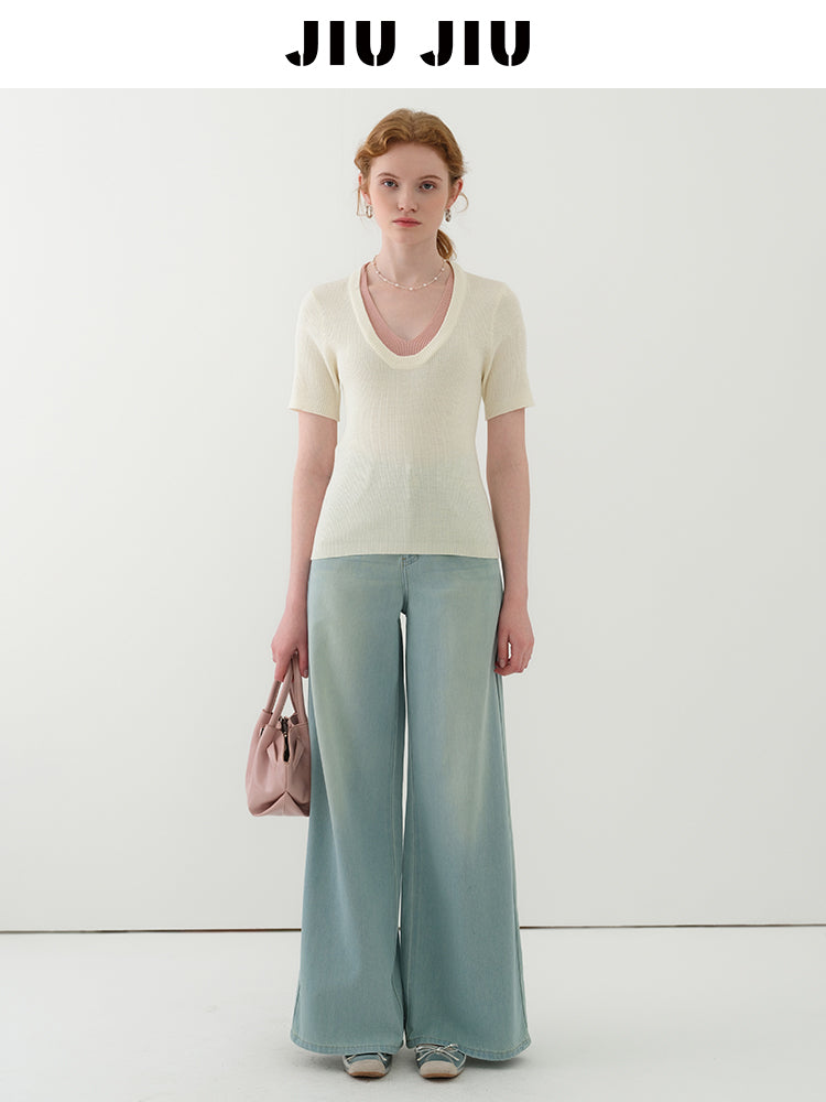 Braided Waist Detail Lyocell Washed Jeans