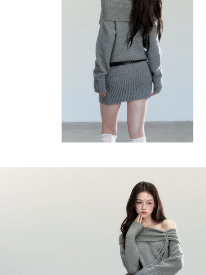 One-Shoulder Knit Bodycon Dress