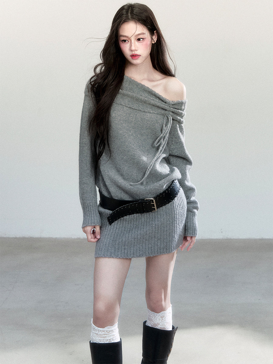 One-Shoulder Knit Bodycon Dress