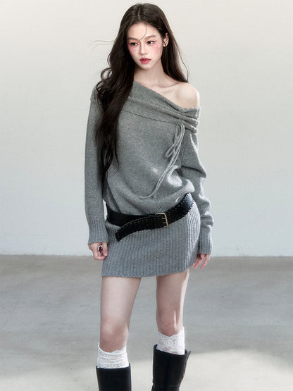 One-Shoulder Knit Bodycon Dress