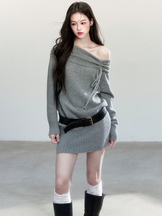 One-Shoulder Knit Bodycon Dress