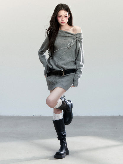 One-Shoulder Knit Bodycon Dress