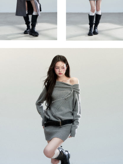 One-Shoulder Knit Bodycon Dress