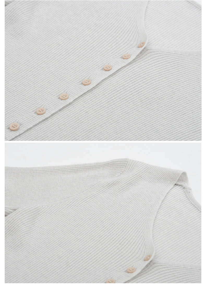 Lightweight Half Sleeve Wool Blend Knit Top